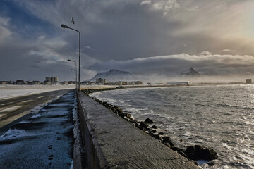 city Akranes in Iceland