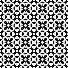 Flower geometric pattern. Seamless vector background. White and black ornament. Ornament for fabric, wallpaper, packaging. Decorative print 