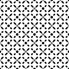 Flower geometric pattern. Seamless vector background. White and black ornament. Ornament for fabric, wallpaper, packaging. Decorative print 
