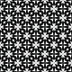 Flower geometric pattern. Seamless vector background. White and black ornament. Ornament for fabric, wallpaper, packaging. Decorative print 
