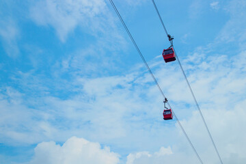 a cable car across the sky