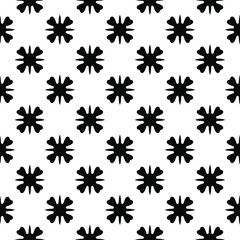 Flower geometric pattern. Seamless vector background. White and black ornament. Ornament for fabric, wallpaper, packaging. Decorative print 