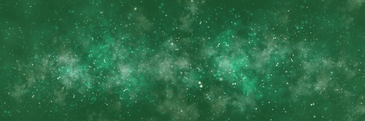 Unique painting art with green galaxy paint brush for presentation, card background, wall decoration, or t-shirt design