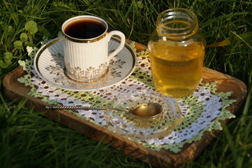 cup of coffee and cookies