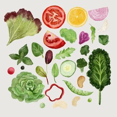 watercolor vegetables illustration