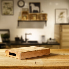 Desk of free space in kitchen interior and free space for your decoration 