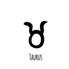 Horoscope sign: Taurus for divination. hand drawn symbol. Vector file on white background
