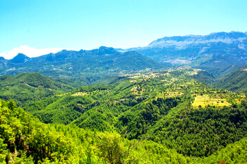 Fototapeta na wymiar Turkey mountain and forest landscape. Sunny summer day