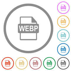 Obraz na płótnie Canvas WEBP file format flat icons with outlines
