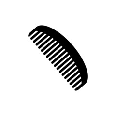 The icon of a plastic comb with large teeth on a white background.