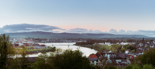 Peace Bridge and River Foyle Derry Northern Ireland