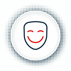 Line Comedy theatrical mask icon isolated on white background. Colorful outline concept. Vector
