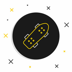 Line Skateboard icon isolated on white background. Extreme sport. Sport equipment. Colorful outline concept. Vector