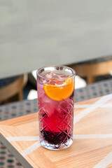 Blackberry Meyer Gin and Tonics cocktail made with fresh blackberries