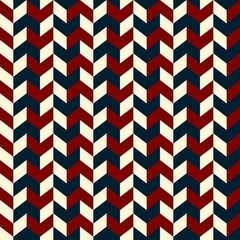 Fototapeta premium Vector seamless pattern. Abstract Festive design background concept in traditional American colors - red, white, blue. Modern stylish abstract texture. Template for print, textile and decoration.