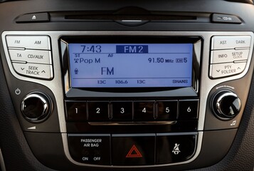 Closeup of Modern Car Audio System
