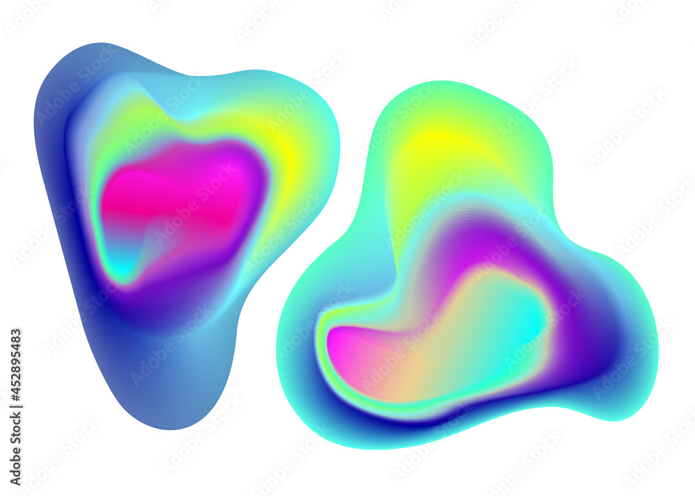 Poster abstract liquid color gradient waves. fluid freeform colorful shapes. blur colors effect soft transi
