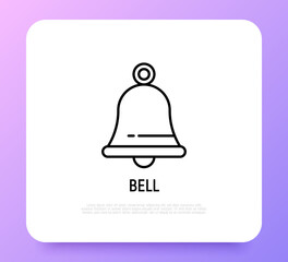 Bell thin line icon. Symbol of christianity. Modern vector illustration of notification symbol.
