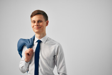 business man manager office professional self confidence light background