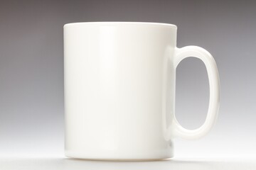 White Mug on Grey Background