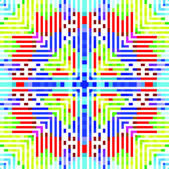 Creative lines pattern colored squares. Colored art festival abstract lines symmetrical background. Mosaic colorful beautiful squares. Modern art color pattern ornament decorative illustration.