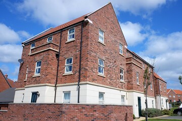 New build apartment building in Kettering, Northamptonshire, England, UK