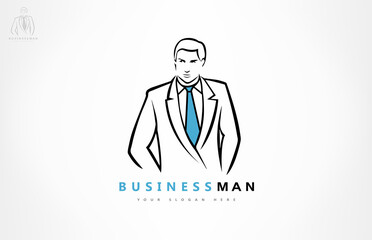businessman in business suit logo vector