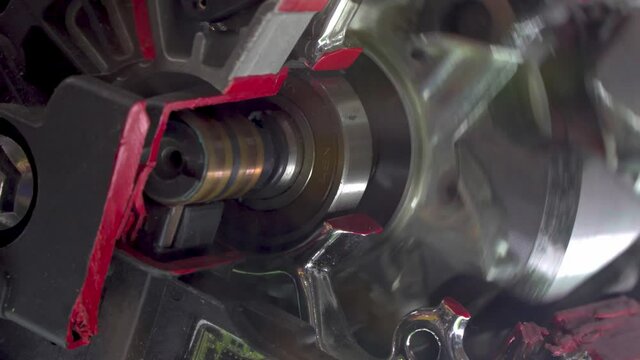 Rotation of the car starter in the section
