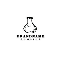 erlenmeyer cartoon logo template icon design black isolated vector cute