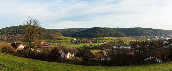 ドイツ　ヘーヒスト・イム・オーデンヴァルトの田舎風景
