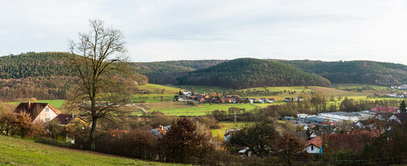ドイツ　ヘーヒスト・イム・オーデンヴァルトの田舎風景