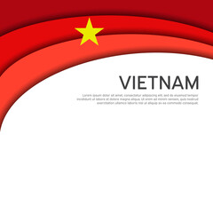 Abstract waving vietnam flag. Paper cut style. Creative background for design of patriotic vietnamese holiday cards. National poster. Cover, banner in national colors of vietnam. Vector illustration