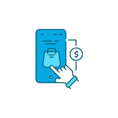 Fototapeta premium App purchase color line icon. UI UX GUI design element.