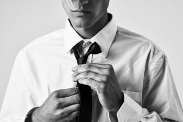 man in white shirt tie lifestyle isolated background