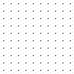 Square seamless background pattern from geometric shapes are different sizes and opacity. The pattern is evenly filled with small black cosmic symbols. Vector illustration on white background