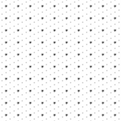 Square seamless background pattern from geometric shapes are different sizes and opacity. The pattern is evenly filled with small black cosmic symbols. Vector illustration on white background