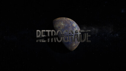 mercury direct , planet mercury retrograde 3d illustration - obrazy, fototapety, plakaty