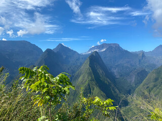 Fototapeta premium Beautiful panoramic view of Reunion island Mafate circus