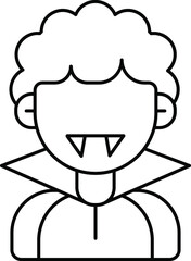 vampire-man costume, line vector icon