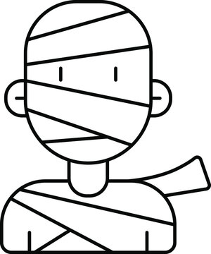 recommend clip art: mummy-man costume, line vector icon
