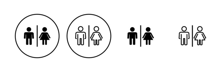 Toilet icon set. restrooms icon vector. bathroom sign. wc, lavatory
