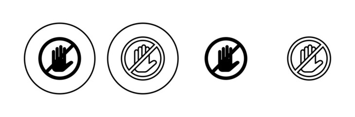 Stop icon set. stop road sign. hand stop icon vector