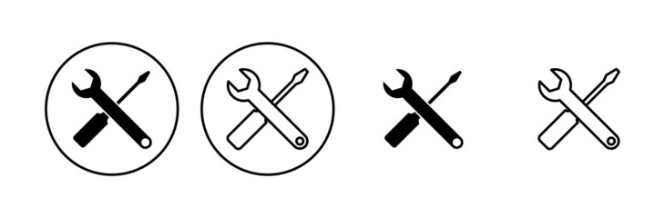 Repair tools icon set. tool icon vector. setting icon vector. Wrench and screwdriver. support, Service