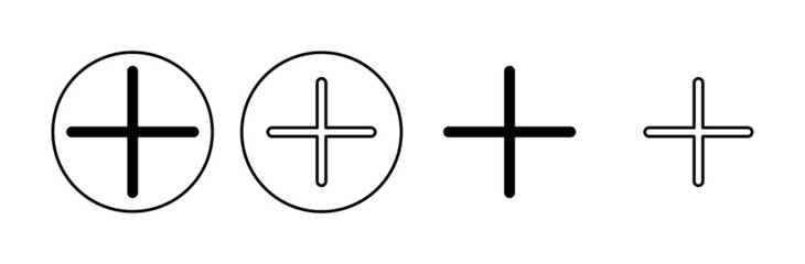 Plus Icon set. Add plus icon