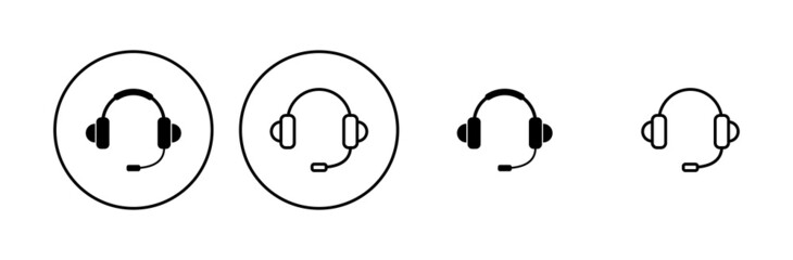 Headphone icon set. Headset icon symbols