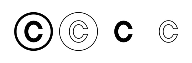 Copyright icon set. copyright symbols