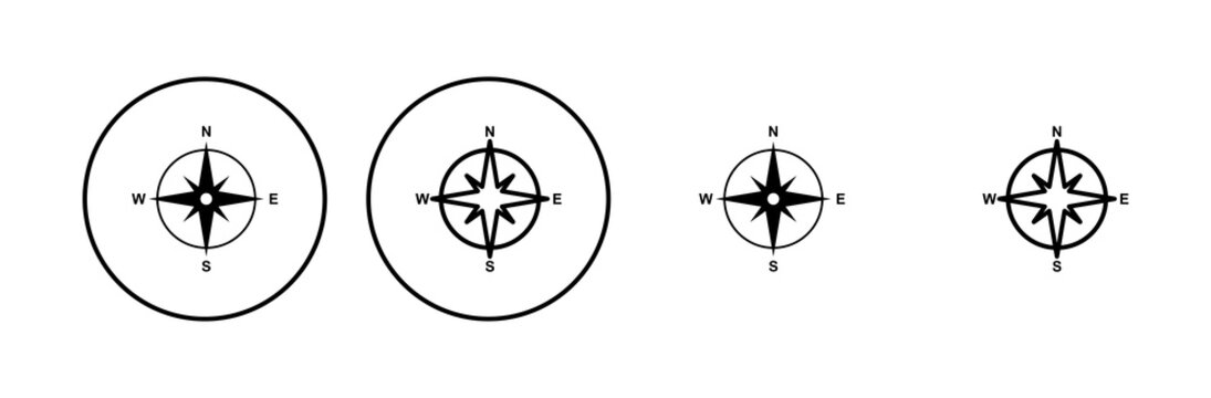 Compass icon set. arrow compass icon vector