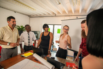 Fototapeta premium Talking and discussing the plans