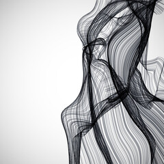 Abstract flowing wave lines. Design element for technology, science, modern concept.