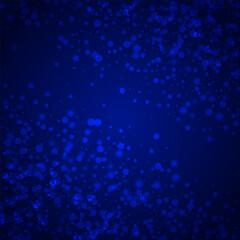 Glow Snowstorm Vector Blue Background. White
